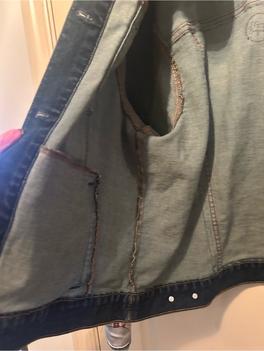 Dark Blue Denim Jacket with cool Details - Picture 5 of 13